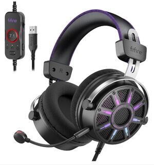 FIFINE AmpliGame H19 Open Back Gaming Headset 7.1 RGB USB Black w/Mic